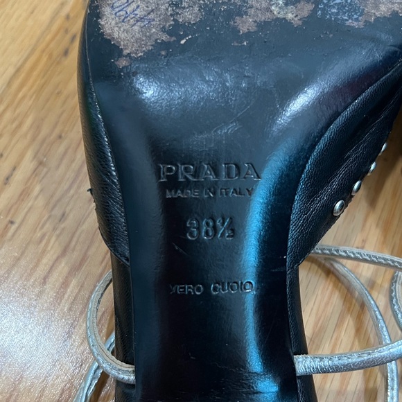 Prada Black Studded Strappy Sandals - Picture 8 of 8